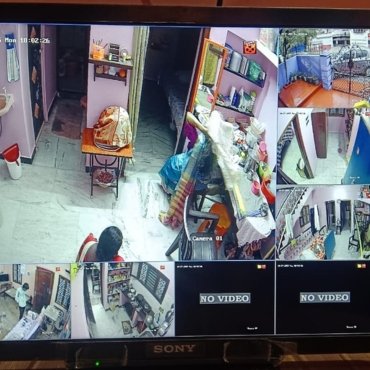 Outdoor security camera installation in Theni